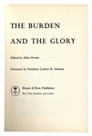 Robert Kennedy Signed First Edition of ''The Burden and the Glory'', a Collection of Speeches by John F. Kennedy