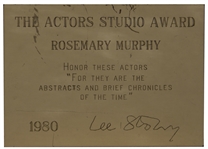 The Actor's Studio Award Given to Rosemary Murphy, Who Starred as ''Miss Maudie'' in ''To Kill a Mockingbird''