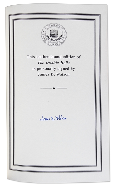 James D. Watson ''The Double Helix'' Signed -- 22K Gold Detailing