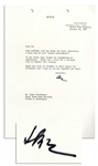 Dwight Eisenhower Signed Letter Sent From the Hospital -- ...the first indication I have seen of your tender heartedness!... -- 1967