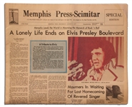 Elvis Presley Newspaper on His Death -- Special Edition From Memphis, Elvis' Hometown, Following His 16 August 1977 Death