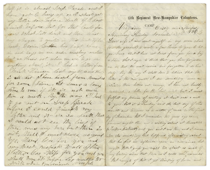 Civil War Captain Joseph Prime Letter From 1862 Regarding the Death of Colonel Ellsworth