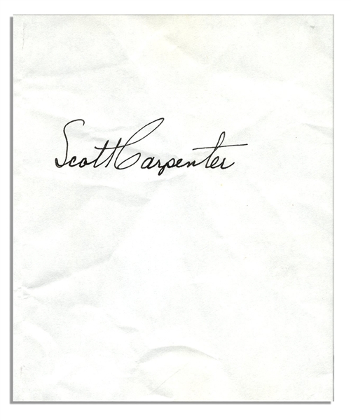 Excellent Collection of 6 NASA Astronaut Signatures on Greeting Cards -- Includes Several of the Mercury 7