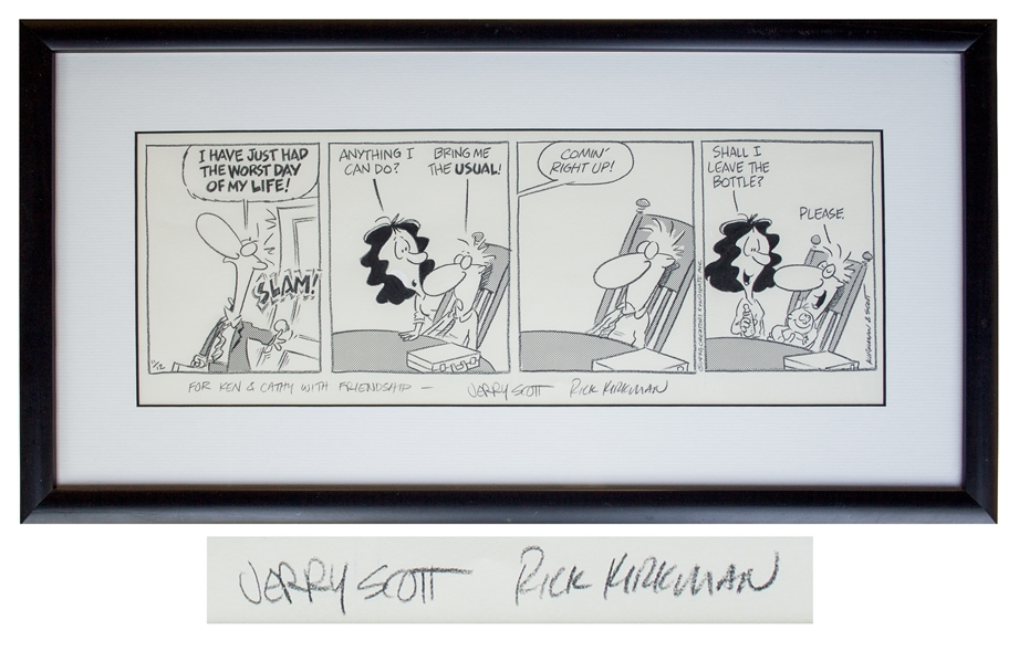 Lot of 4 Original Comic Strips: ''Cathy'', ''Baby Blues'' & ''Pickles''