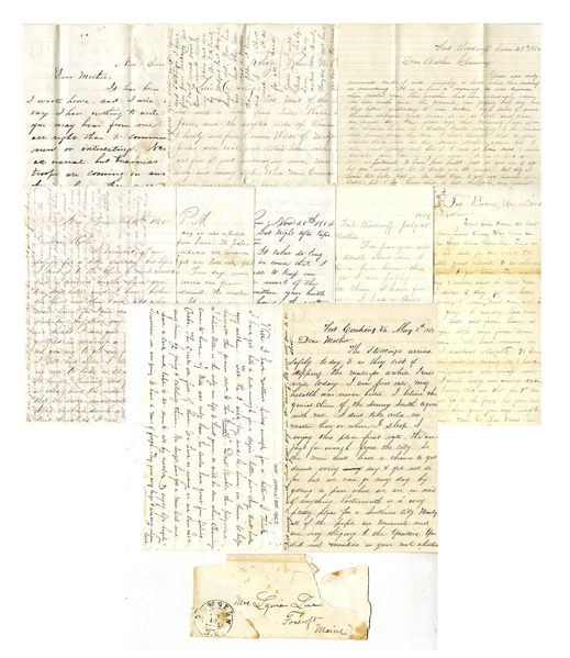 Colorful Letter Lot by 2nd Massachusetts Heavy Artillery Sergeant -- ''...Capt. Shepherd has a bullet in his leg now and several more of our company have old scars to avenge...''