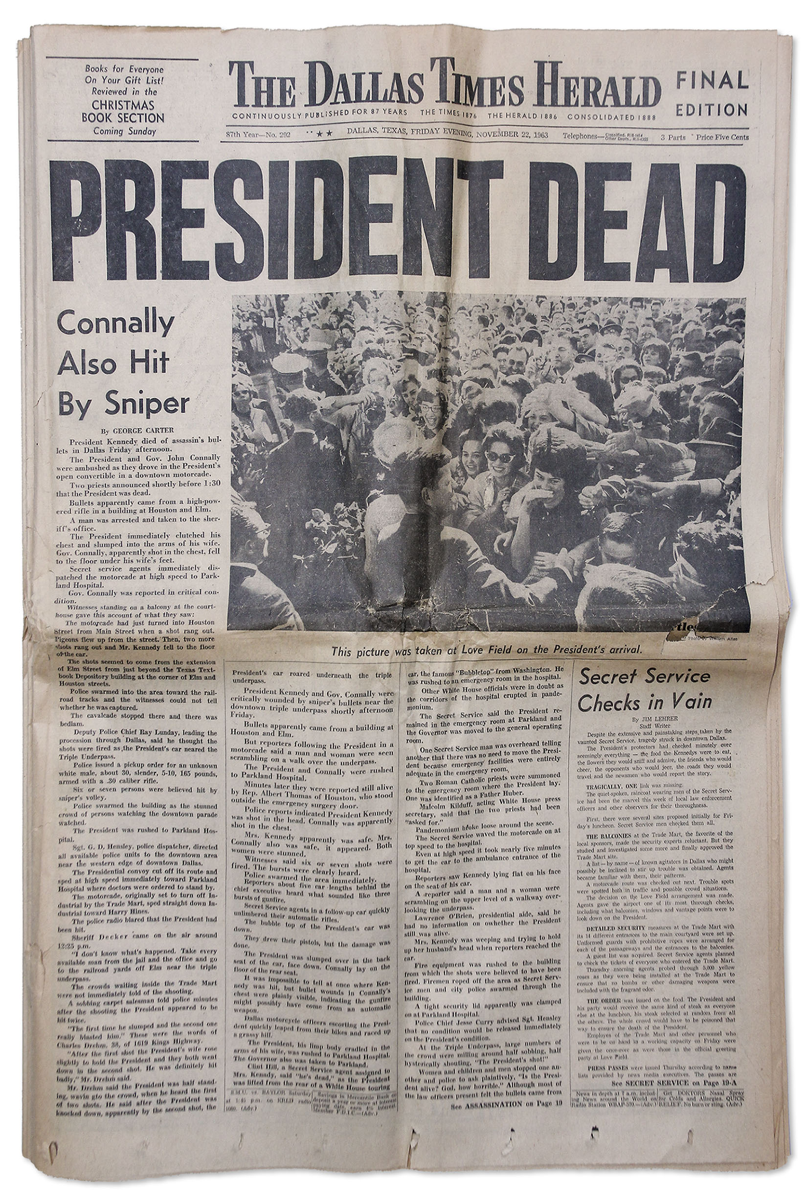 Lot Detail Jfk Assassination Newspaper Complete 22 November 1963 Edition Of The Dallas