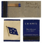 Fleet Admiral Chester Nimitz Signed Matchbook -- Matchbook Is Personalized With Nimitz Name and Rank