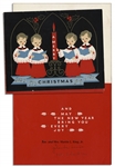 Christmas Card Sent by Martin Luther King, Jr. and His Family & Signed by His Daughter -- Sent From the Dexter Avenue Church Where King Organized the Montgomery Bus Boycott