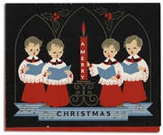 Christmas Card Sent by Martin Luther King, Jr. and His Family & Signed by His Daughter -- Sent From the Dexter Avenue Church Where King Organized the Montgomery Bus Boycott