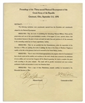 Resolution From 1898 Regarding the Gettysburg National Military Park -- Signed by Two Civil War Veterans