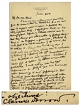 Clarence Darrow Autograph Letter Signed -- Regarding His Disdain for Prohibition -- ...I could write one or two stories on the values...of repealing the 18th Amendment...
