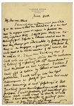 Clarence Darrow Autograph Letter Signed -- Regarding His Disdain for Prohibition -- ''...I could write one or two stories on the values...of repealing the 18th Amendment...''