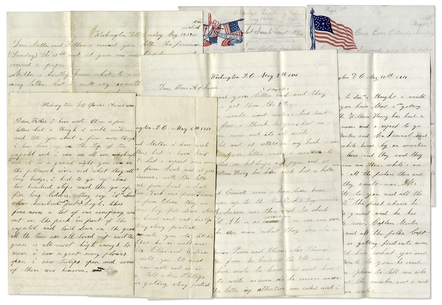 Large 53 Letter Lot by Brothers in the Minute Men Regiment, 8th MA Infantry -- With Post-Baltimore Riot Content & Battle of Roanoke Island: ''...they wanted to shoot the police on the spot...''