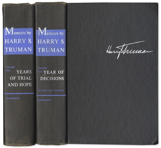 Harry Truman Signed Copy of His ''Memoirs'' -- Both Volumes Signed by Truman