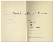 Harry Truman Signed Copy of His ''Memoirs'' -- Both Volumes Signed by Truman