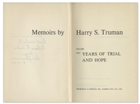 Harry Truman Signed Copy of His ''Memoirs'' -- Both Volumes Signed by Truman