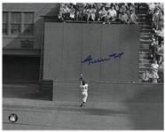 Famous World Series Photo From 1954, ''The Catch'' Signed by Willie Mays -- 10'' x 8'' Photo in Near Fine Condition -- With ''Say Hey'' Authentication