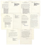 Legendary Jazz Singer Sarah Vaughan Lot of 5 Contracts Signed