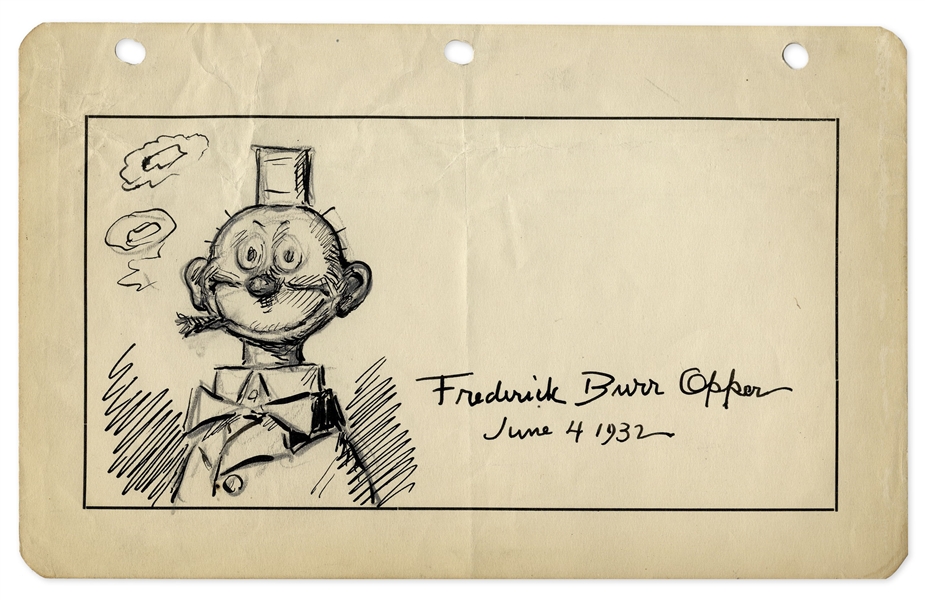 Frederick Burr Opper Original Hand-Drawn Illustration of ''Happy Hooligan'' -- Measures 9.5'' x 6''