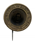 Abraham Lincoln Campaign Button With a Ferrotype of the President -- From the 1864 Presidential Campaign in the Rarer Pinback Format