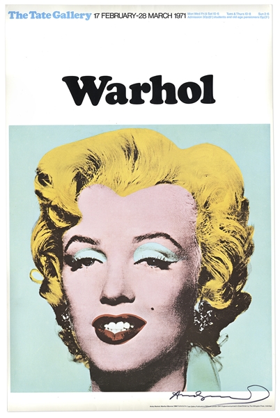 Andy Warhol Large Signed Poster of Marilyn Monroe -- With University Archives COA