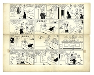 Chic Young Hand-Drawn Blondie Sunday Comic Strip From 1941 -- Dagwood Trades a Nap for Chores
