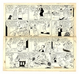 Chic Young Hand-Drawn Blondie Sunday Comic Strip From 1931 -- Blondies Aunt Is Frantic About Modern Youth