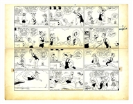 Chic Young Hand-Drawn Blondie Sunday Comic Strip From 1939 -- The Bumstead Family Spends a Day at the Beach