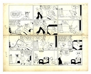 Chic Young Hand-Drawn Blondie Sunday Comic Strip From 1944 -- Daisy Snitches on Dagwood