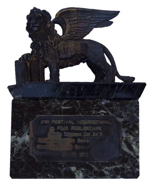 Cannes Lions Award From 1970 -- Awarded to Screen Gems