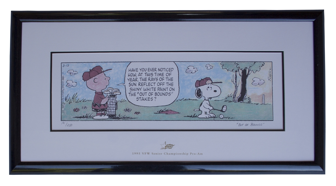 Charles Schulz ''Peanuts'' Limited Edition Lithograph -- Snoopy & Charlie Brown Play Golf
