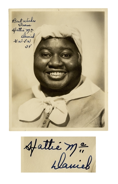 Hattie McDaniel Signed 8'' x 10'' Photo From ''Gone With the Wind'' -- Rare