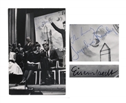 John F. Kennedy & Jackie Kennedy Signed Photo Measuring 9 x 13.25 -- Also Signed by Photographer, Alfred Eisenstaedt