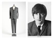 John Lennon Suit Worn During the Mid-1960s With The Beatles -- With Two D.A. Millings & Son Labels, a Photo of John & COA From Madame Tussauds, Where It Was Displayed