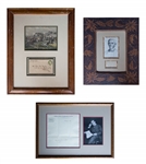 Large Autograph Lot of Literary, Entertainment, Political and Sports Stars -- Pablo Casals, H.L. Mencken, Earl Warren, Booker T. Washington, Marlene Dietrich, Gordie Howe, Noel Coward, Etc.