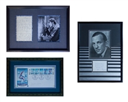 Large Autograph Lot of Literary, Entertainment, Political and Sports Stars -- Pablo Casals, H.L. Mencken, Earl Warren, Booker T. Washington, Marlene Dietrich, Gordie Howe, Noel Coward, Etc.