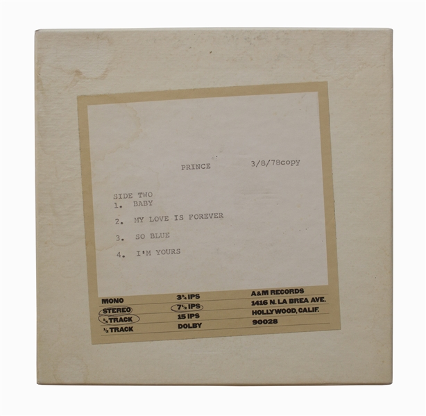 Prince Reel-to-Reel Studio Tapes From 1978 for His Debut Album ''For You''
