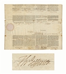 Thomas Jefferson Four-Language Ships Paper Signed as President -- Countersigned by James Madison as Secretary of State