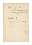 Winston Churchill Signed Collection of War Speeches -- Signed in 1943 as WWII Raged