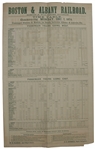 1874 Broadside Announcing the Rail Schedule for the Boston & Albany Railroad