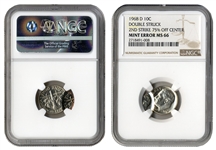 1968-D Double Struck Roosevelt Dime Error Coin -- Slabbed by NGC