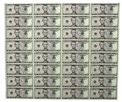 2006 Uncut Sheet of 32 $5 Federal Reserve Notes -- Near Fine -- With Original Tube From Bureau of Engraving & Printing