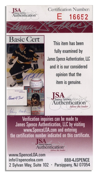 Willie Mays Signed Official Major League Baseball With Mays' Hologram Certifying Authenticity -- Also With JSA COA