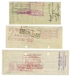 Three Oil Titan John Paul Getty Personally Signed Checks