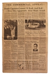 Elvis Presley Death Newspaper -- Special Edition From Memphis, Elvis Hometown, Following His 16 August 1977 Death
