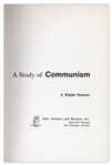 J. Edgar Hoover Signed ''A Study of Communism'' -- 1962