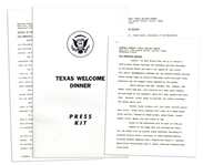 Press Kit for the JFK Texas Welcome Dinner Scheduled for the Night of His Assassination
