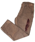 Arnold Schwarzenegger Screen-Worn Hero Jeans From ''The Last Stand'' -- ''Bloodied'' From Production