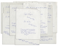 Handwritten Document Chronicling Bob Keeshans Appearances Promoting Captain Kangaroo in 1974 -- From the Bob Keeshan Estate