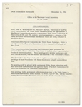 Official Jackie Kennedy White House Press Release -- Announcing the White House Permanent Art Collection Committee Members